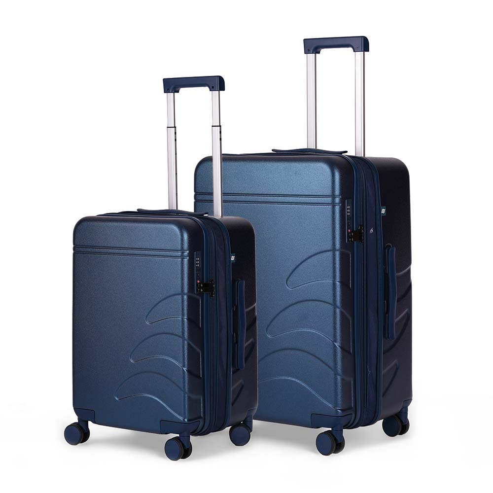 Flowe Combo | Navy Blue | Cabin+Medium Hard Luggage