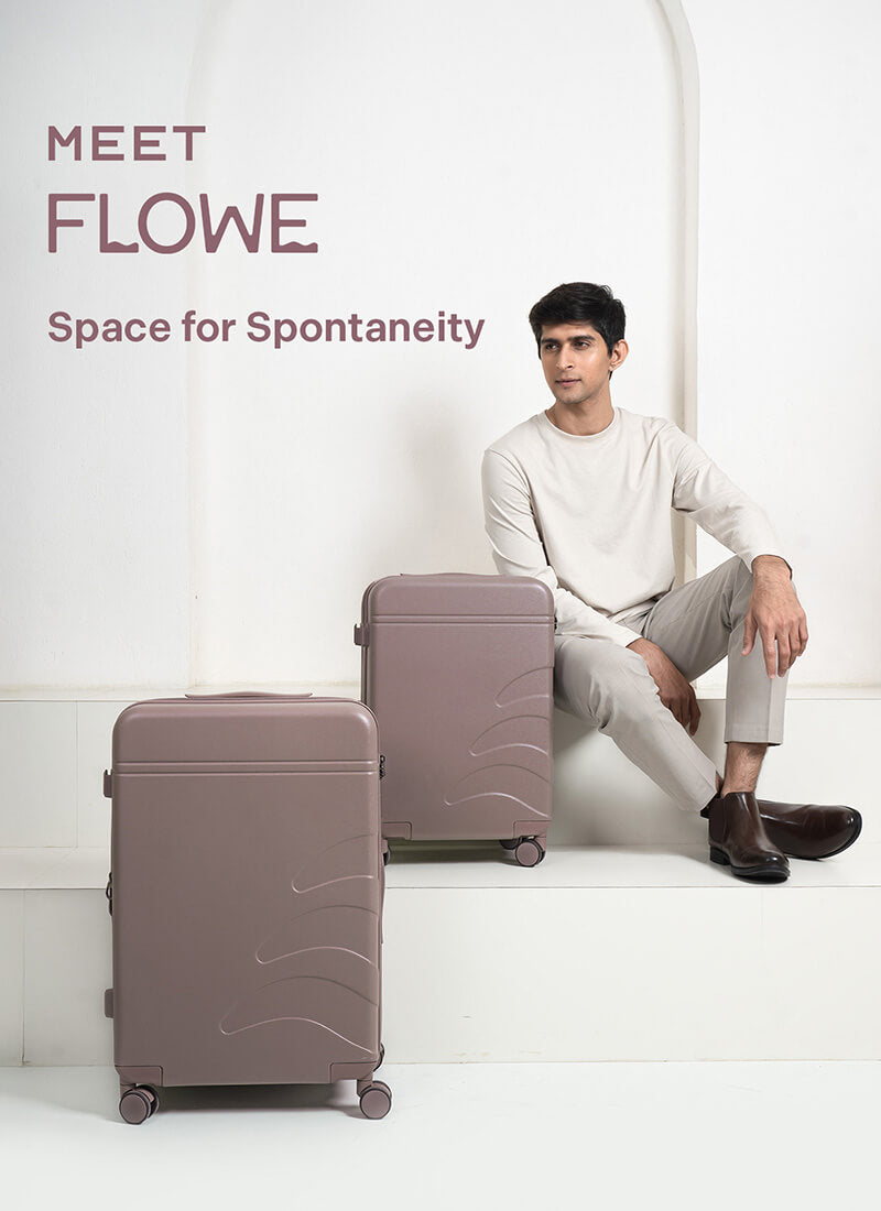 Flowe Combo | Brown | Cabin+Medium Hard Luggage