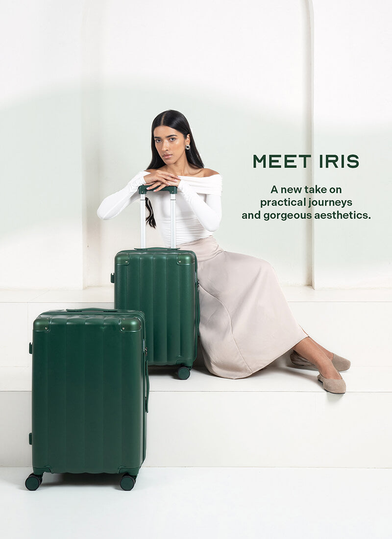 Iris Combo | Green | Cabin+Medium Hard Luggage