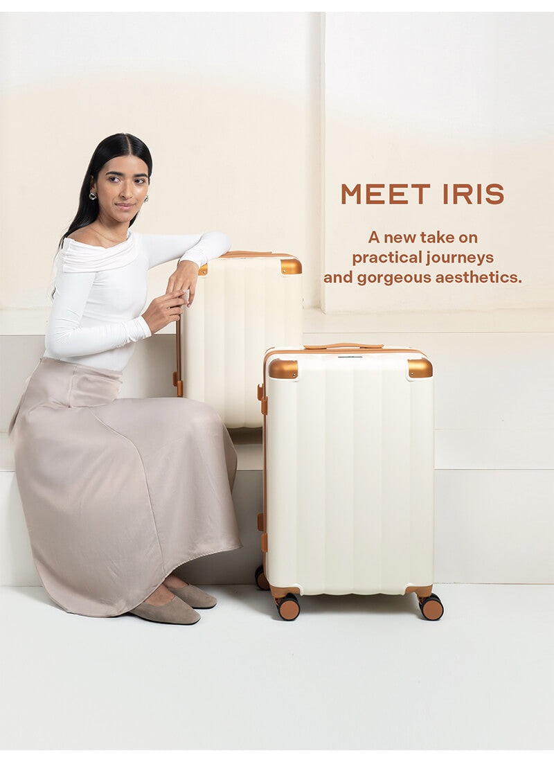 Iris Combo | Beige | Cabin+Medium Hard Luggage