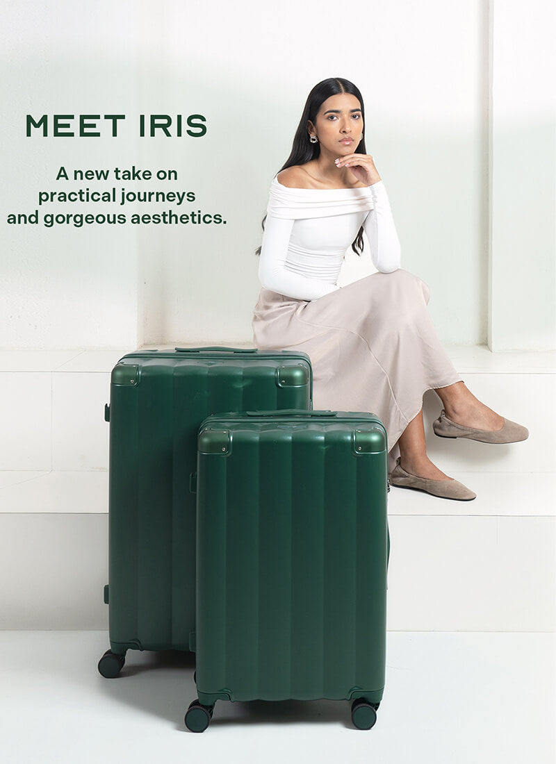 Iris Combo | Green | Medium+Large Hard Luggage