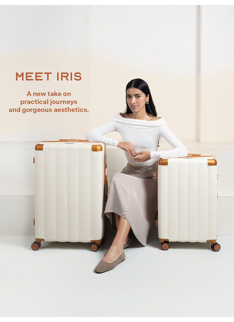 Iris Combo | Beige | Medium+Large Hard Luggage