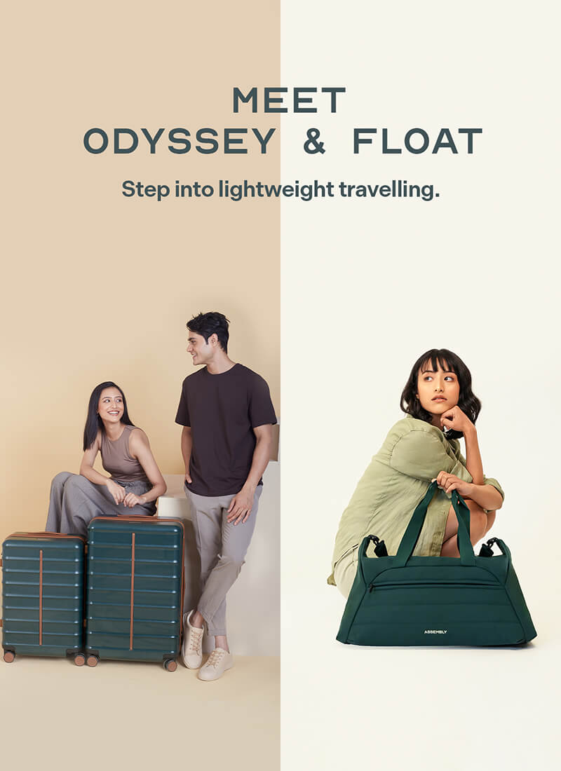 Odyssey Set of 2 & Float Duffle Combo | Forest Green | Medium+Large Hard Luggage & Duffle