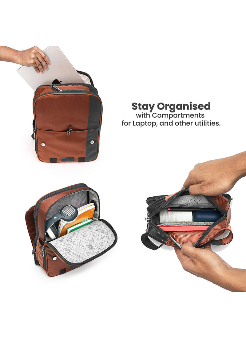 Echo+Flux Combo | Rust | Laptop Backpack with Fanny Pack