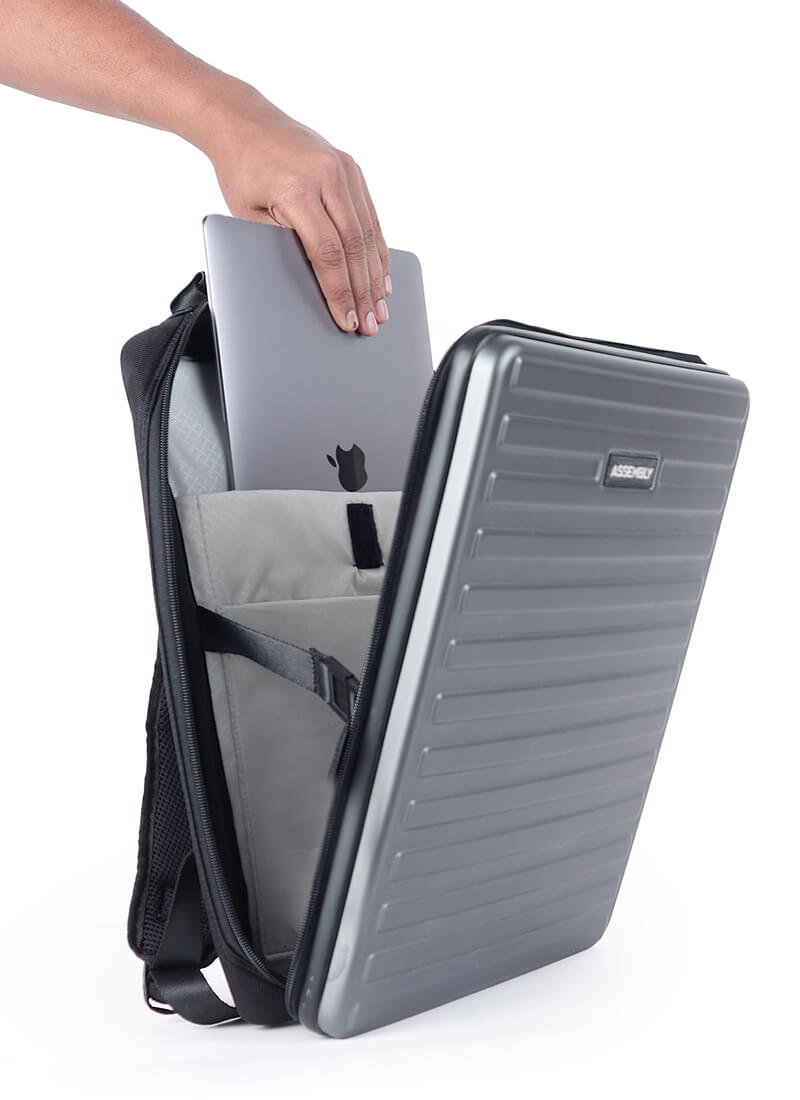 Stark+Edge Combo | Grey | Cabin Hard Luggage with Backpack