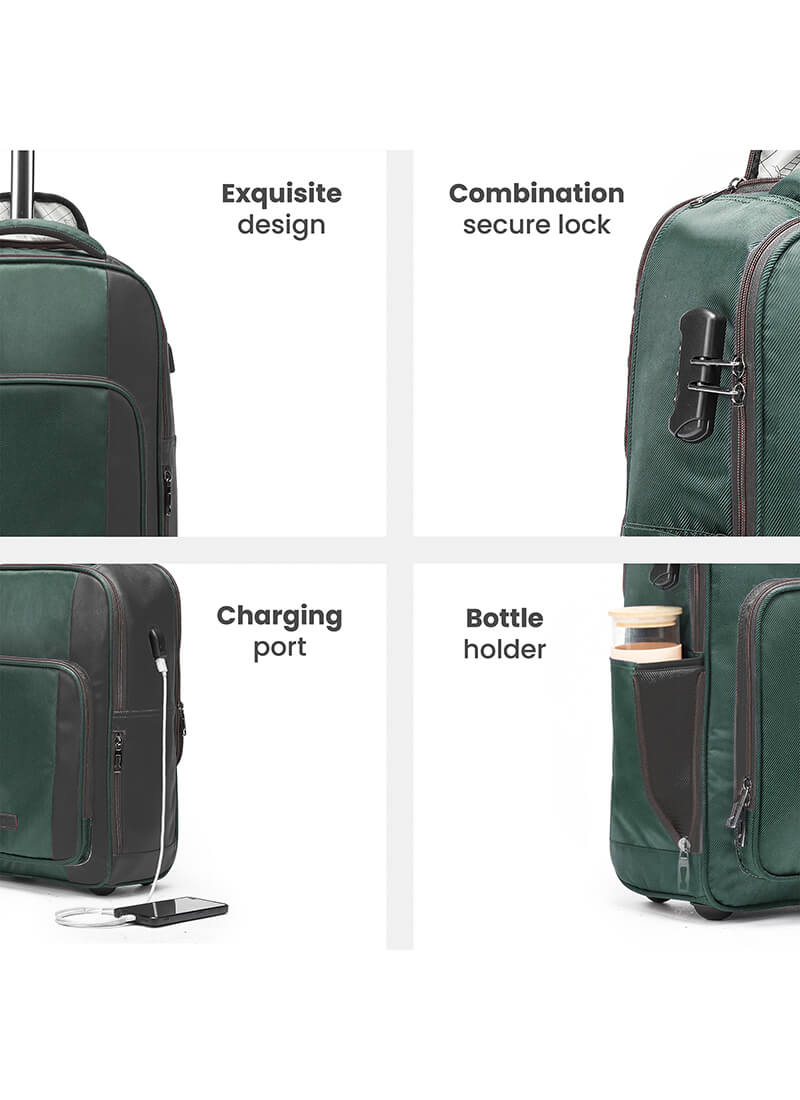 Jetson | Green | Laptop Trolley Backpack