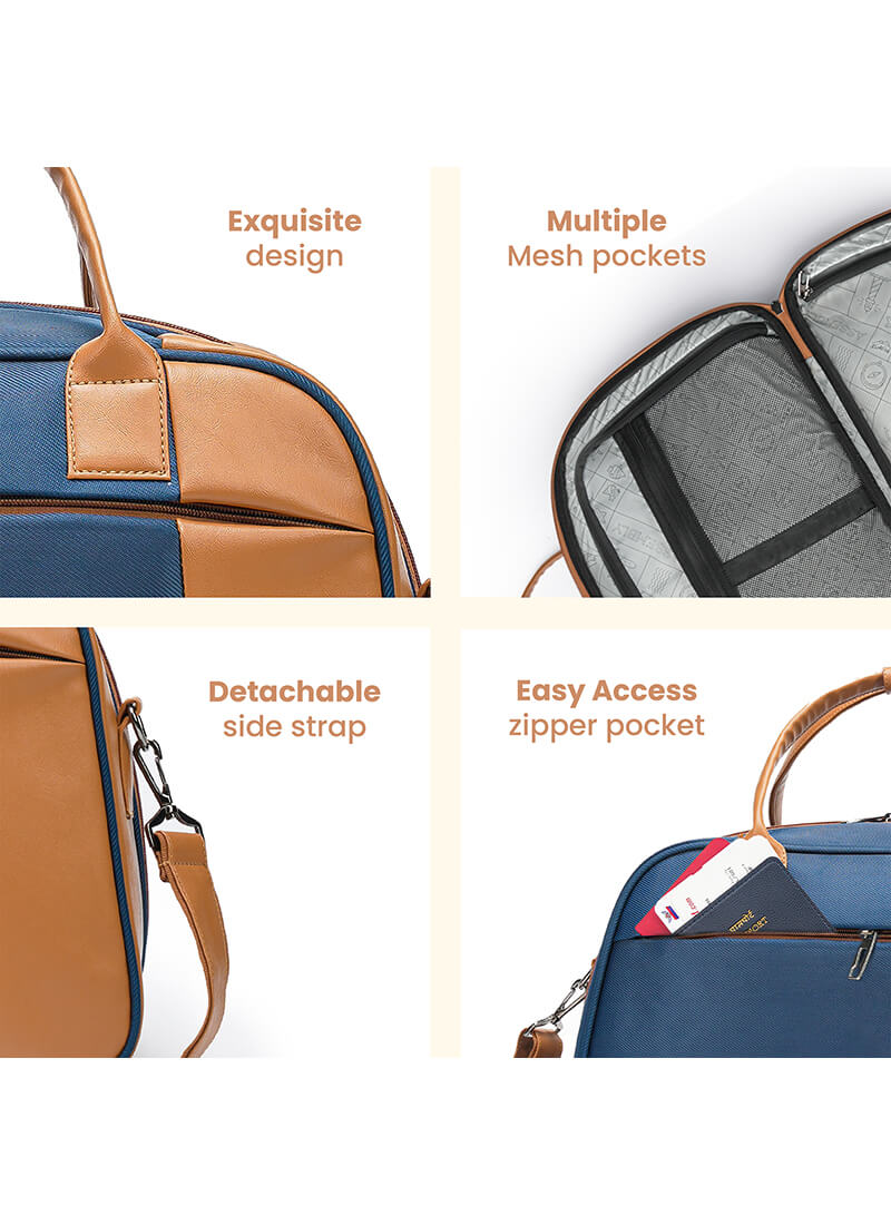 Stark+Verve Combo | Ivory/Grey | Two Tone Medium Hard Luggage with Duffle Bag