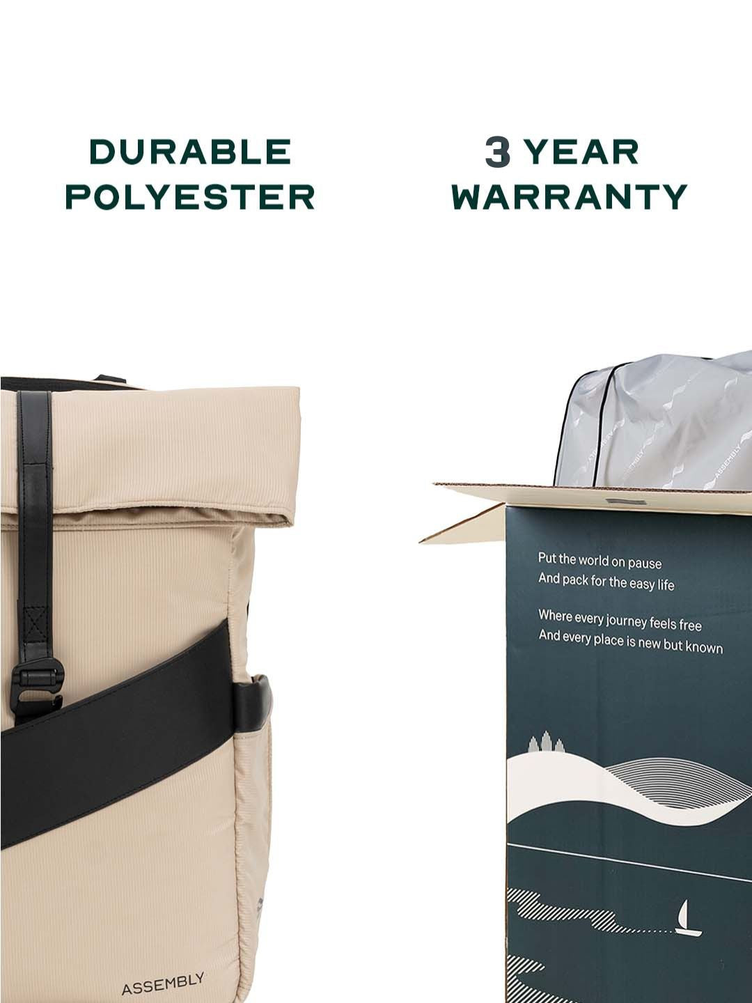 Oblique Laptop Backpack | Beige | 15.6" Travel & Work Pack