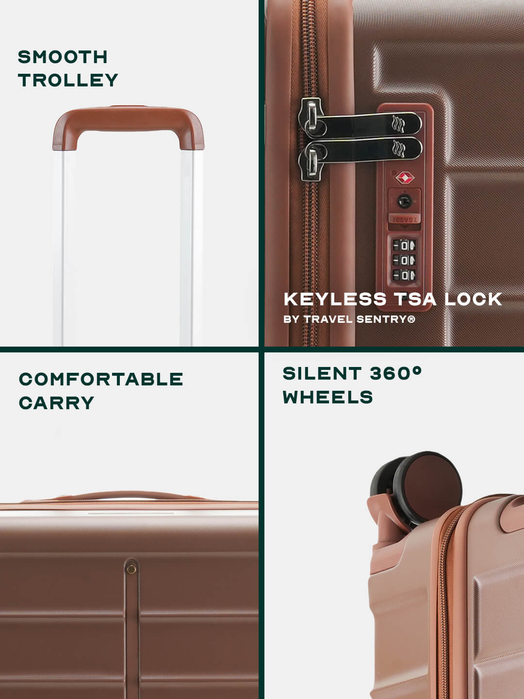 OdysseyPro Combo Set of 3 | Brown | CabinPro+Medium+Large Hard Luggage