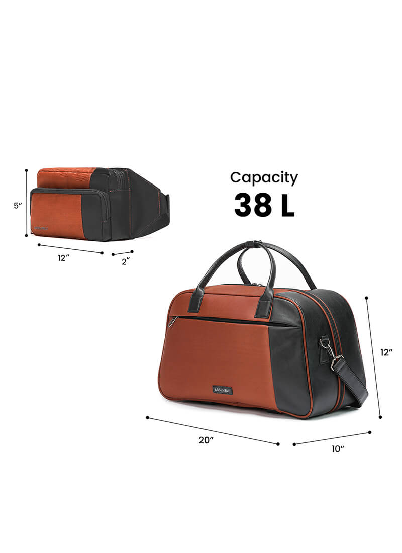 Verve & Flux Combo | Rust | Premium Duffle with Fanny Pack