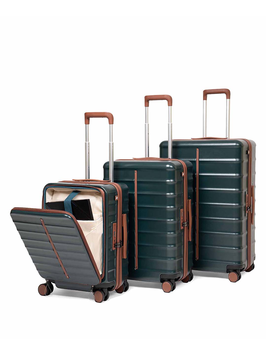 OdysseyPro Combo Set of 3 | Forest | CabinPro+Medium+Large Hard Luggage