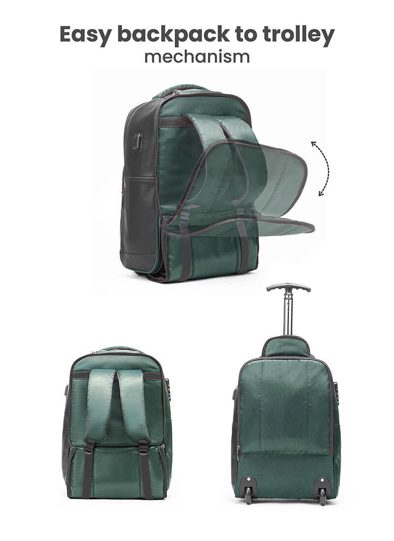 Jetson | Green |  Laptop Trolley Backpack