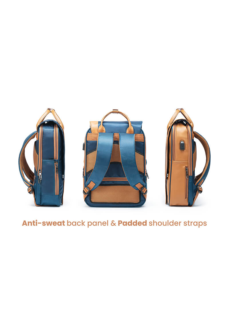 Echo+Flux Combo | Blue | Laptop Backpack with Fanny Pack