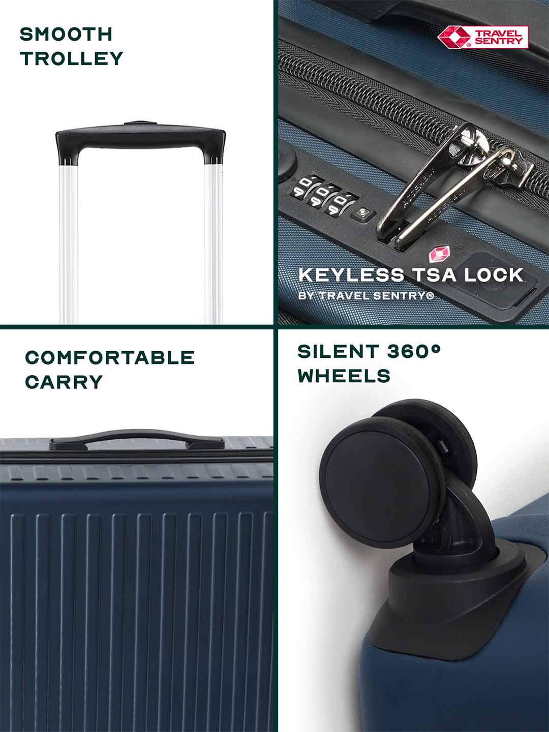 Stark Combo | Blue | Set of 3 Luggage