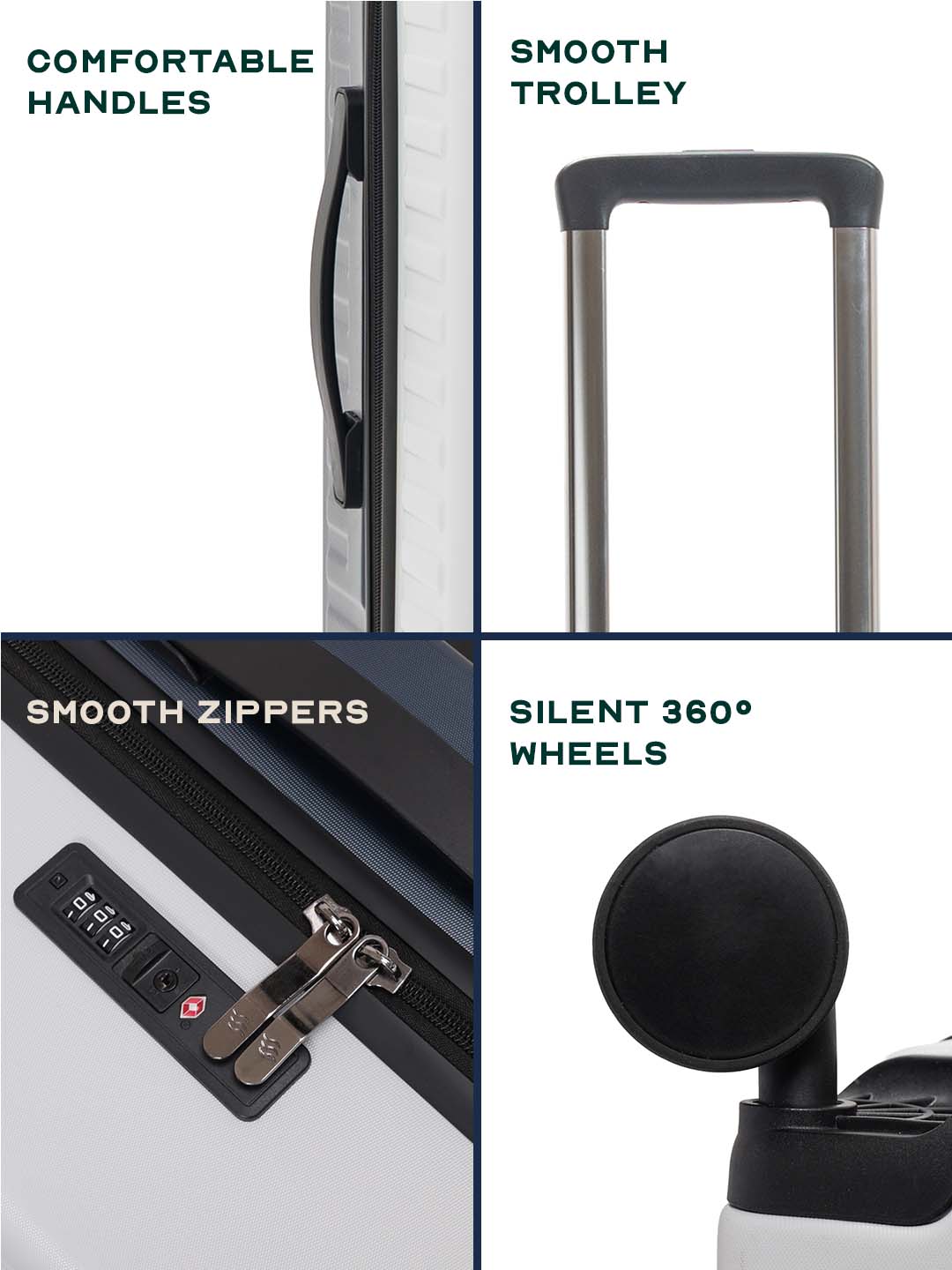 Two Tone | White-Blue | Cabin Hard Luggage