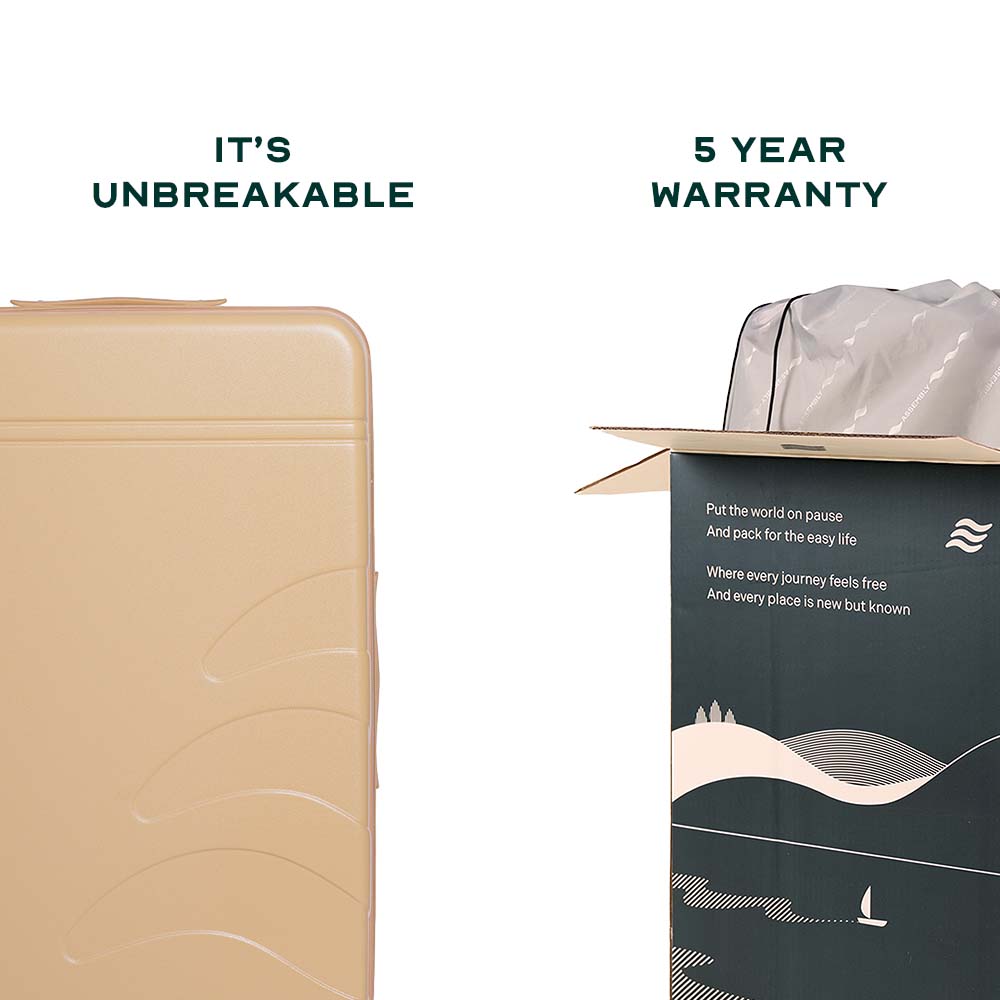 Flowe Combo | Beige | Set of 3 Hard Luggage