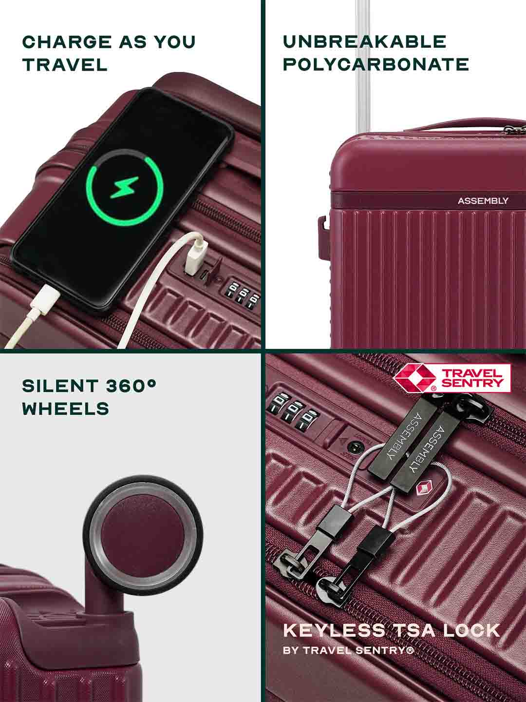 Rover Pro Combo | Wine | CabinPro+Medium Hard Luggage