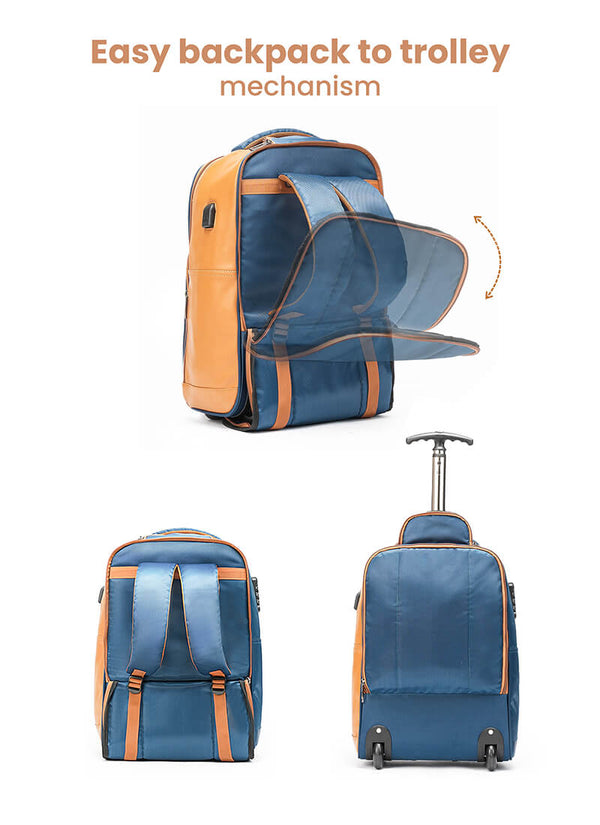 easy backpack to trolley