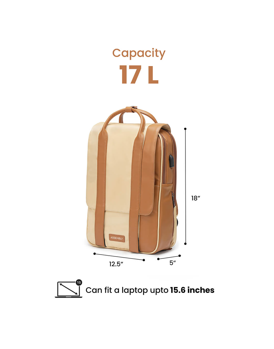 Echo Beige Laptop Backpack