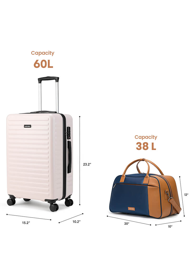 Stark+Verve Combo | Ivory | Medium Hard Luggage with Duffle Bag