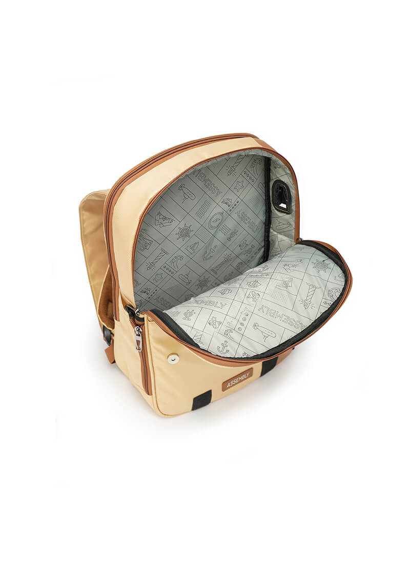 Echo+Flux Combo | Beige | Laptop Backpack with Fanny Pack