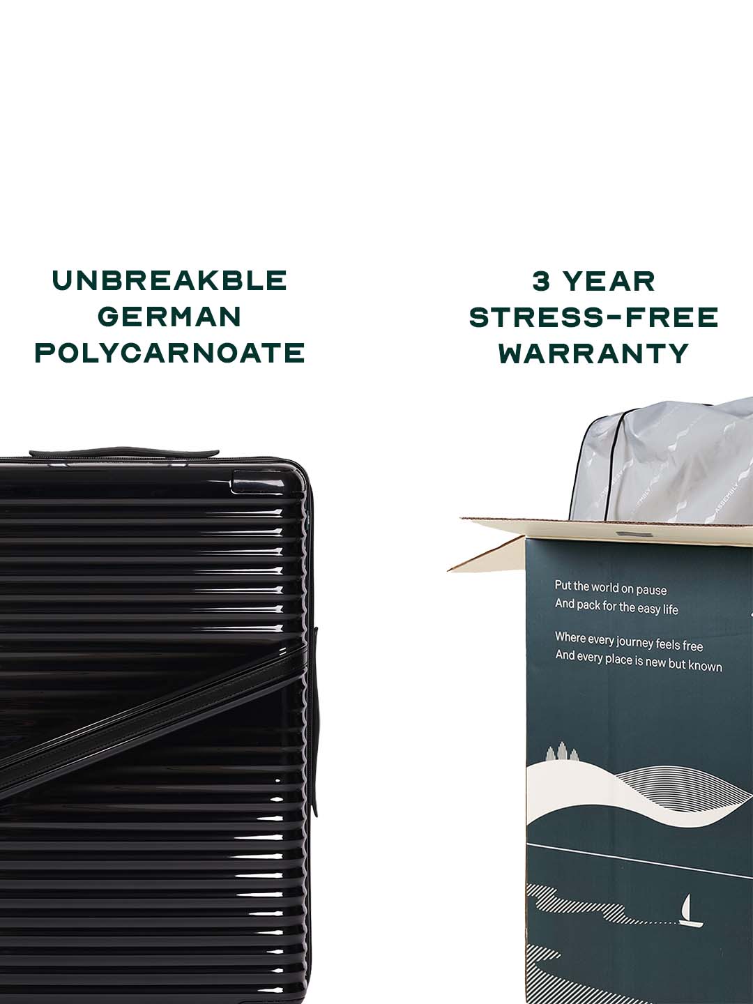 Oblique Combo | Black | Set of 3 Hard Luggage
