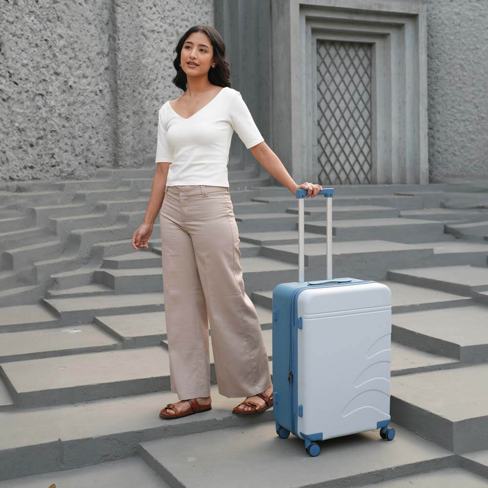 Flowe | Blue | Cabin Hard Luggage