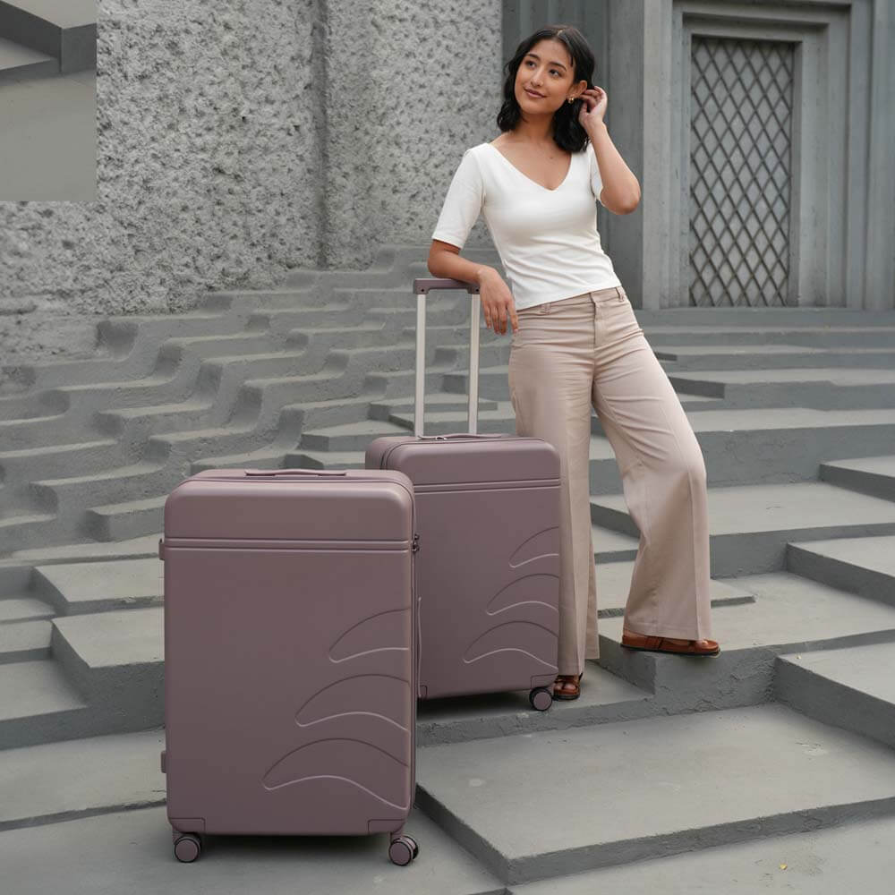 Flowe Combo | Brown | Medium+Large Hard Luggage