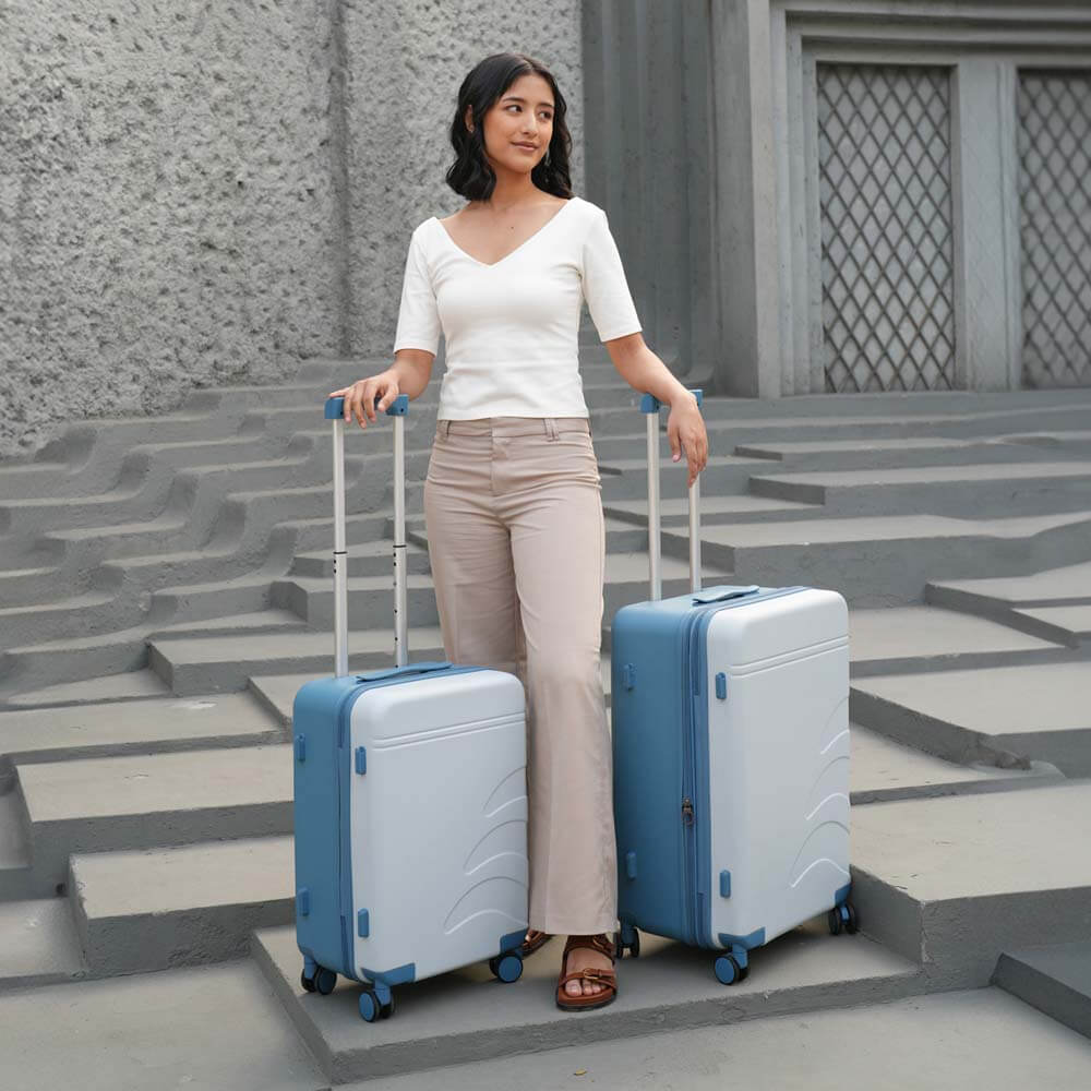 Flowe Combo | Blue | Medium+Large Hard Luggage