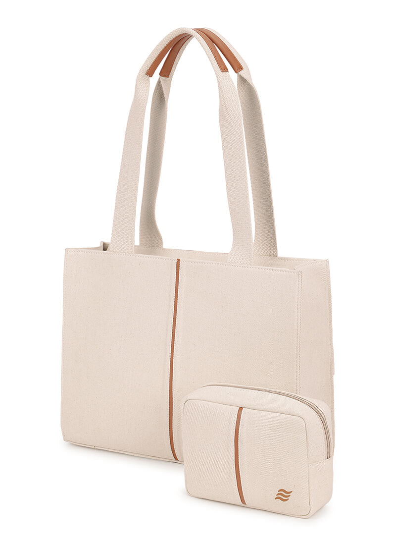 Iris Tote | Beige | Work Tote Bag