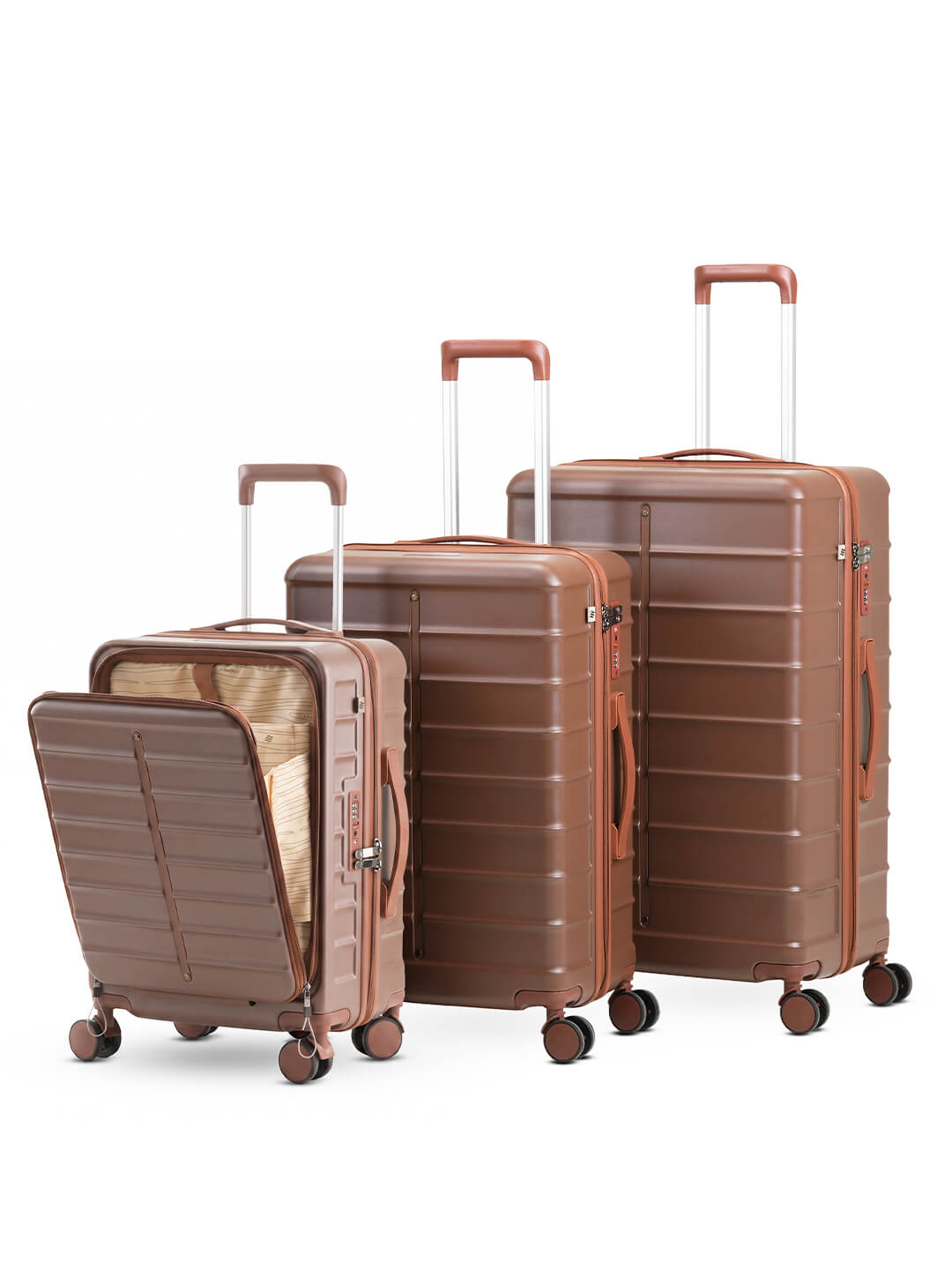 OdysseyPro Combo Set of 3 | Brown | CabinPro+Medium+Large Hard Luggage