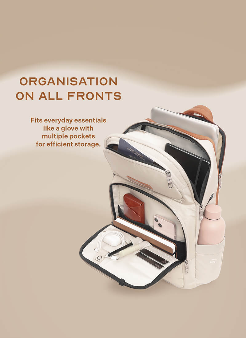 Odyssey Backpack | Beige | Everyday Laptop Backpack