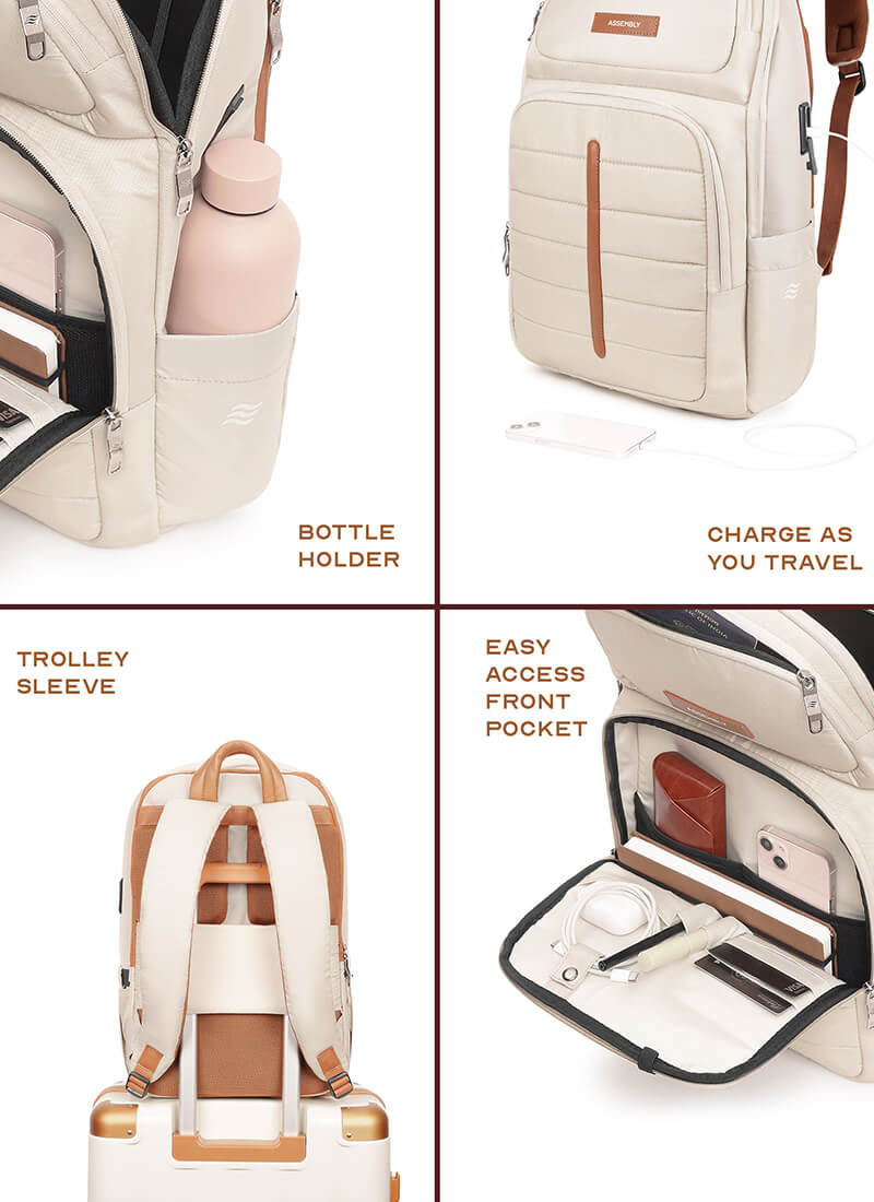 Odyssey Backpack | Beige | Everyday Laptop Backpack