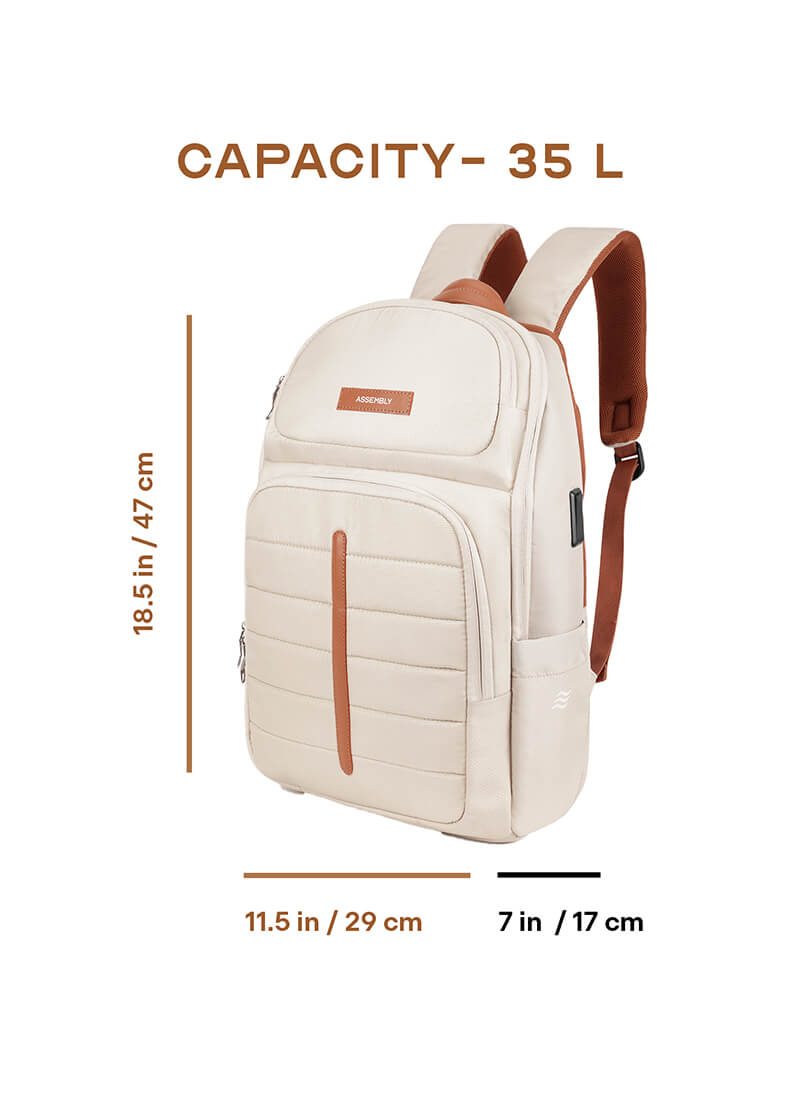 Odyssey Backpack | Beige | Everyday Laptop Backpack