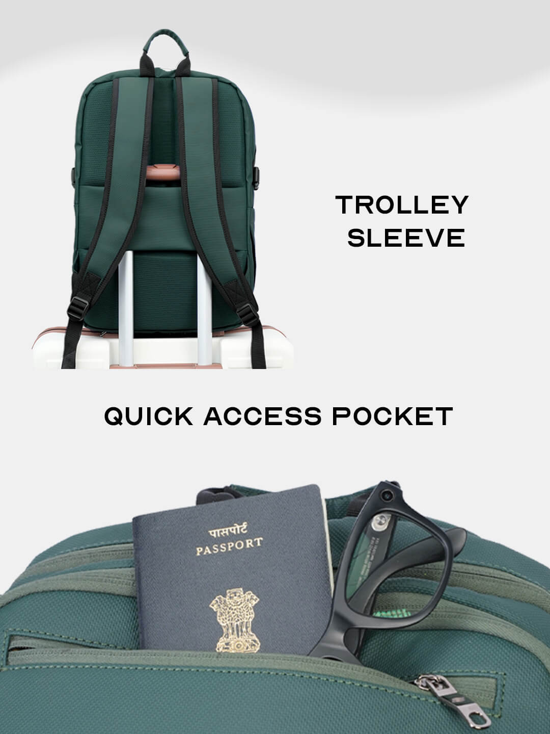 Merge Backpack with Detachable Fanny Pack Green