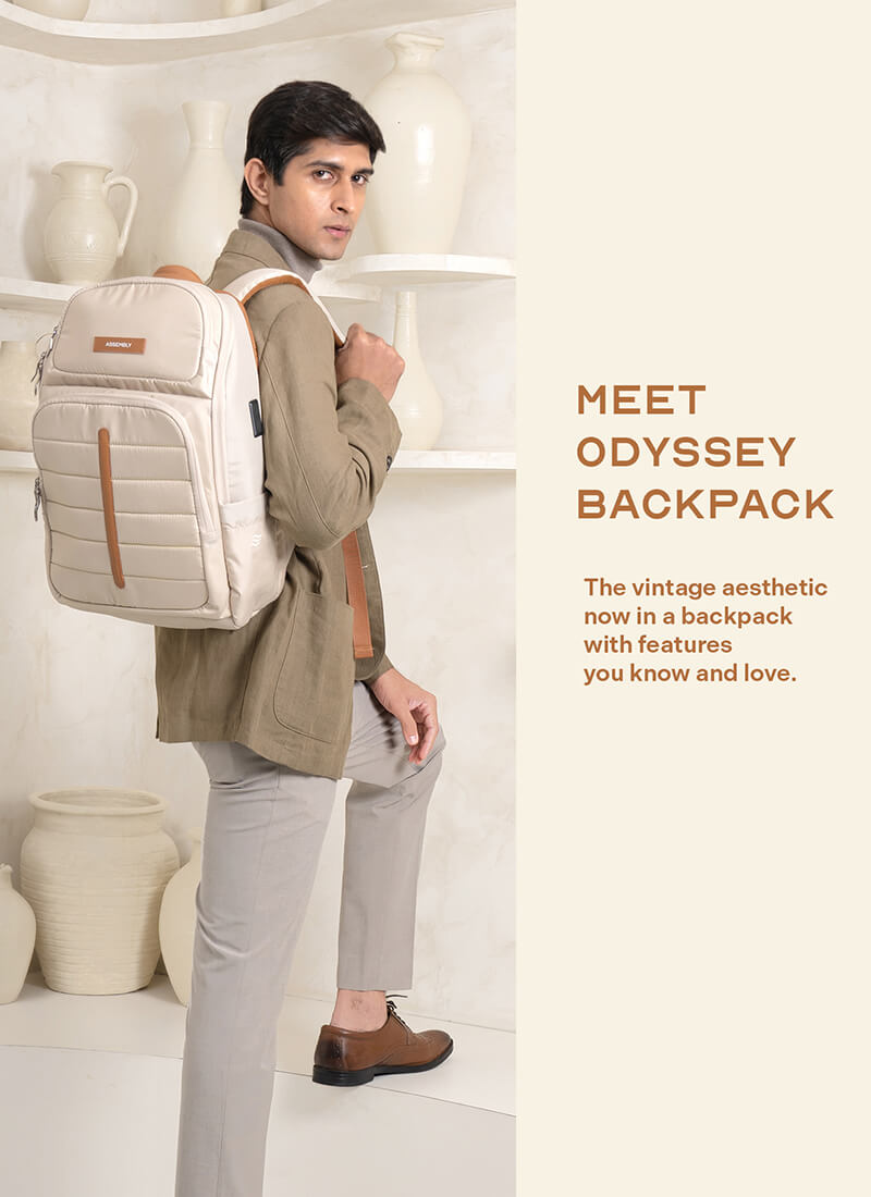 Odyssey Backpack | Beige | Everyday Laptop Backpack