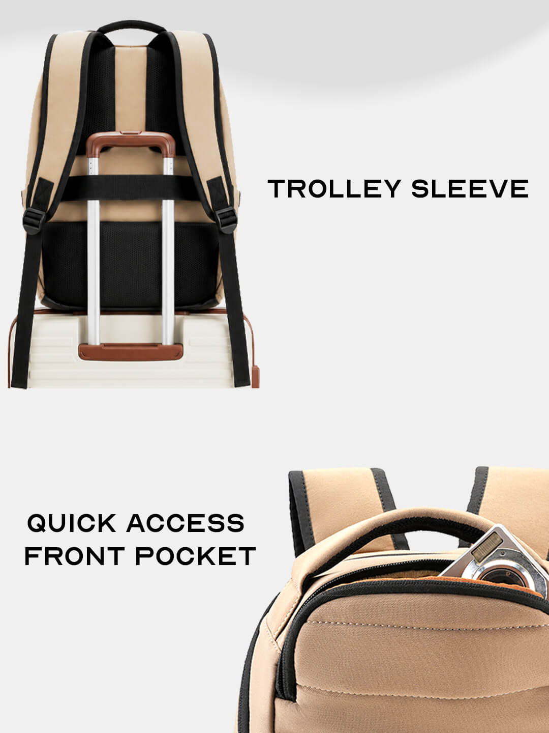 Float Premium Laptop Backpack Beige