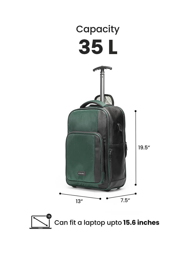 Jetson | Green | Laptop Trolley Backpack