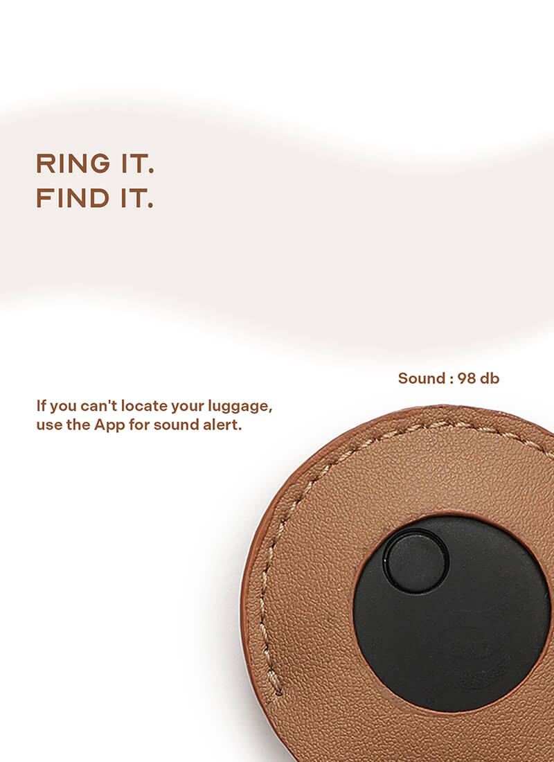 GPS Luggage Tracker Tag Brown | Compatible with iOS & Android