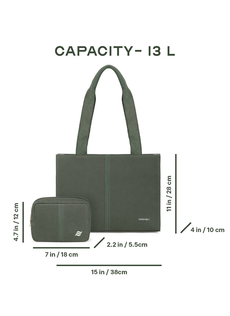 Iris Tote | Green | Work Tote Bag