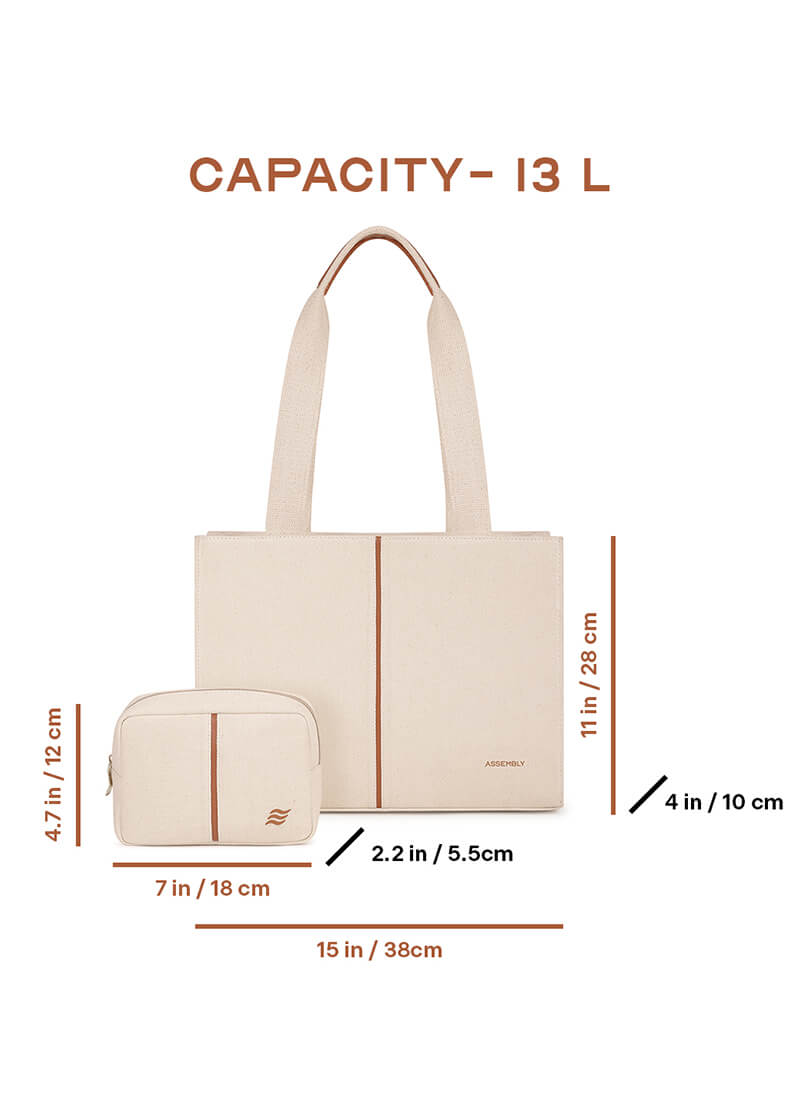 Iris Tote | Beige | Work Tote Bag