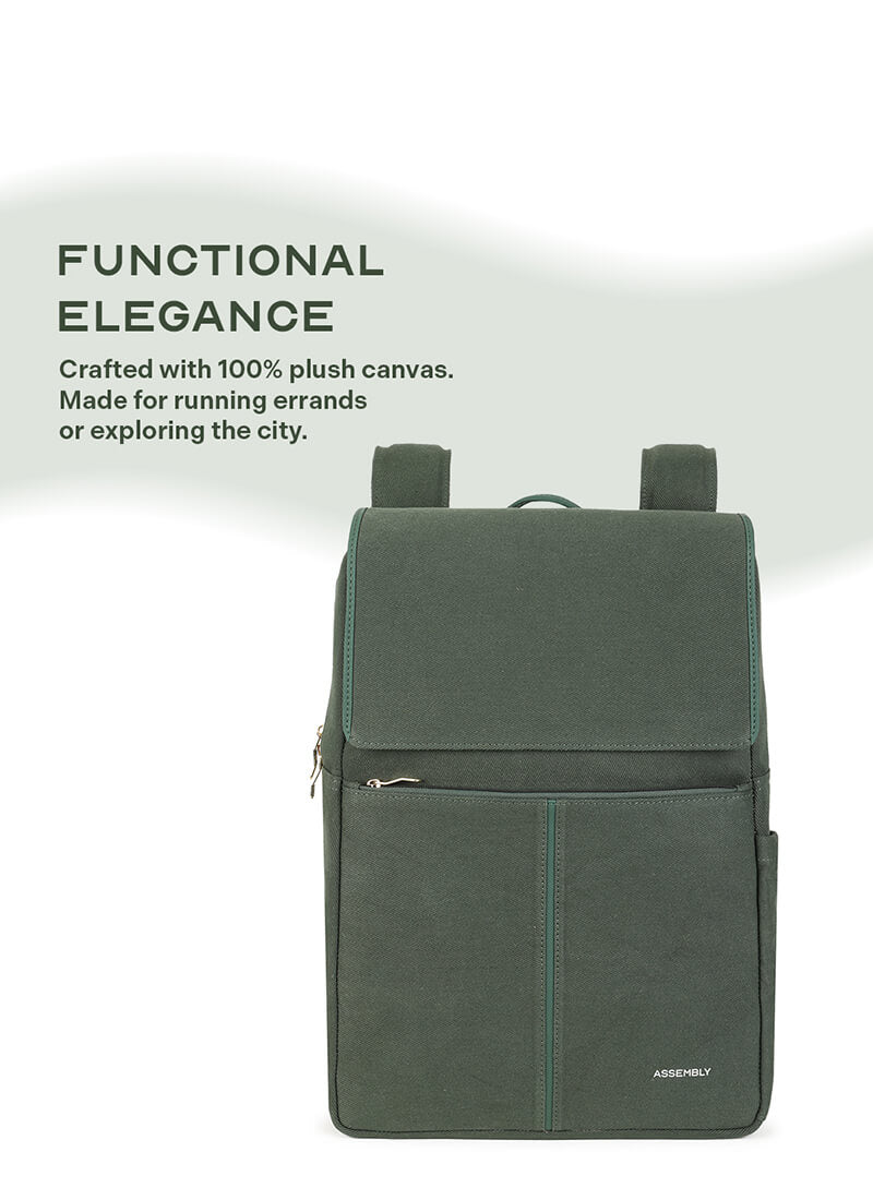 Iris Backpack | Green | Laptop Backpack