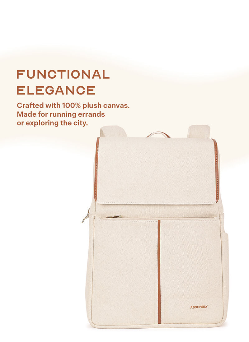 Iris Backpack | Beige | Laptop Backpack