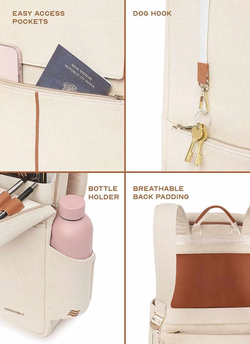 Iris Backpack | Beige | Laptop Backpack