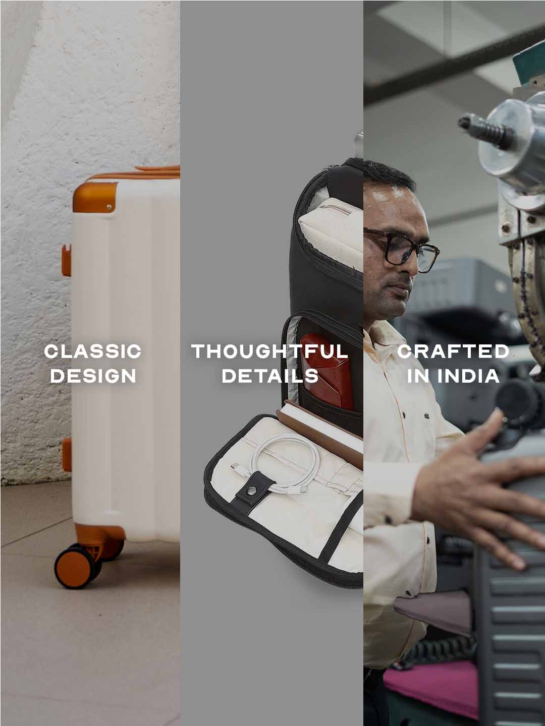 Two Tone | White-Blue | Cabin Hard Luggage