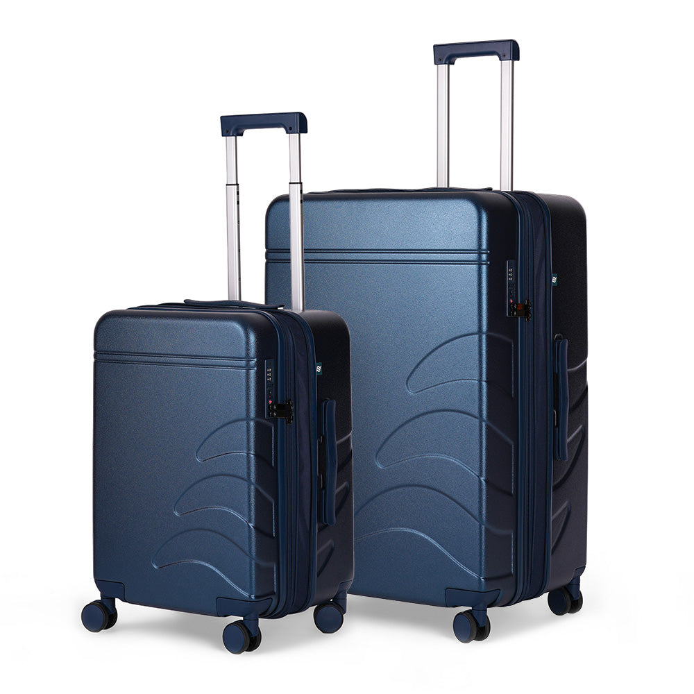 Flowe Combo | Navy Blue | Cabin+Large Hard Luggage