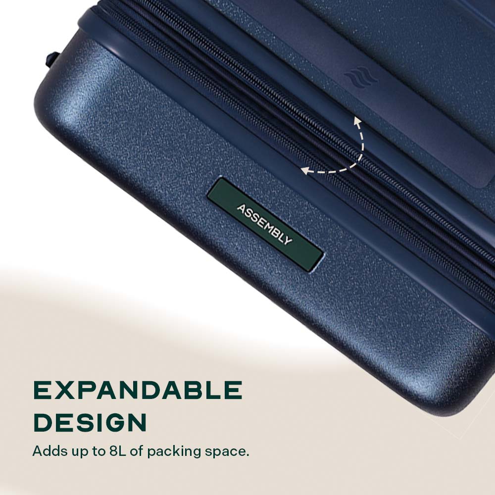 Flowe Combo | Navy Blue | Set of 3 Hard Luggage