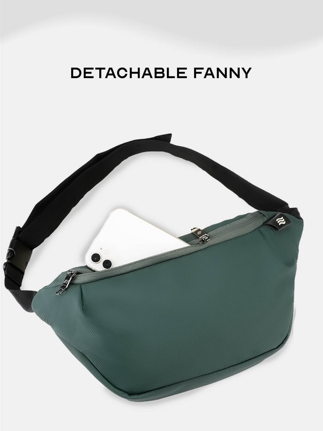 Merge Backpack with Detachable Fanny Pack Green
