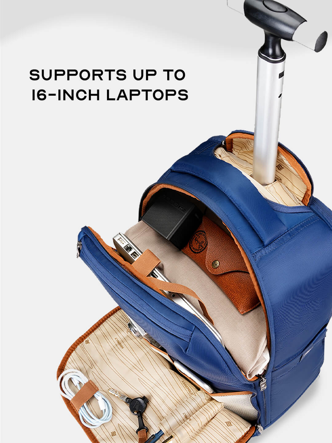 Rover Trolley Backpack | Blue | Convertible Laptop Bag for Professionals