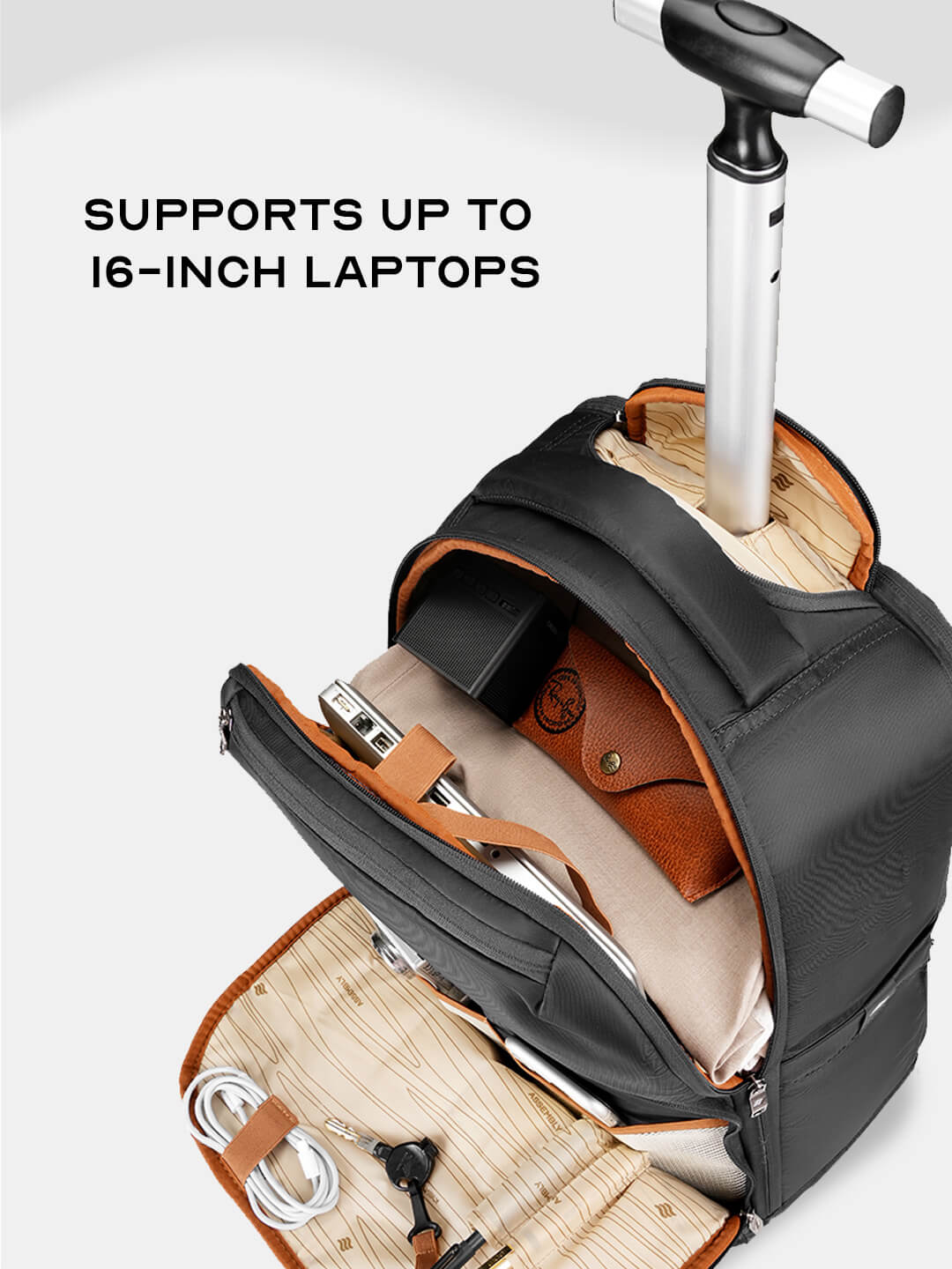 Rover Trolley Backpack | Black | Convertible Laptop Bag for Professionals
